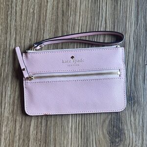 Kate Spade Light Pink Wristlet with Gold Accents